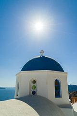 Image showing Church of Oia in Santorini island 