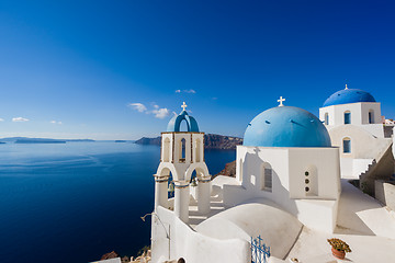 Image showing Church of Oia in Santorini island 