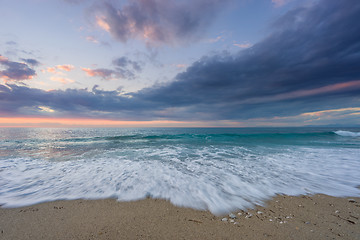 Image showing sunest waves  Kathisma Lefkada 