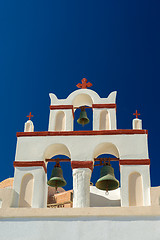 Image showing Church of Oia in Santorini island 