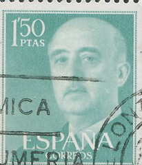 Image showing SPAIN - CIRCA 1949: Stamp printed in Spain showing a portrait of General Francisco Franco 1892-1975 , series \