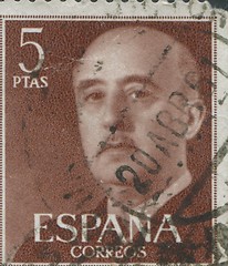 Image showing SPAIN - CIRCA 1949: Stamp printed in Spain showing a portrait of General Francisco Franco 1892-1975 , series \