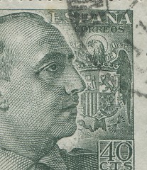 Image showing SPAIN - CIRCA 1949: Stamp printed in Spain showing a portrait of General Francisco Franco 1892-1975 , series \