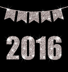 Image showing Bunting Pennants for Happy New Year 2016