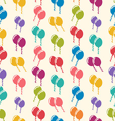 Image showing Seamless Pattern Colorful Balloons for Holiday Celebration Event