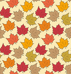 Image showing Seamless Pattern of Maple Leaves