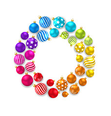 Image showing Colorful Christmas Glass Balls