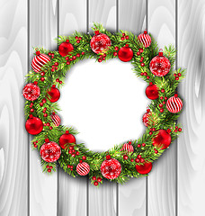 Image showing Christmas Wreath with Balls