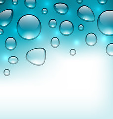 Image showing Water abstract background with drops, place for your text