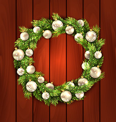 Image showing Christmas Wreath with Balls