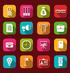 Image showing Group simple and trendy flat icons of business and financial ite