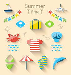 Image showing Flat Modern Design Set Icons of Travel on Holiday Journey, Touri