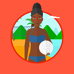 Image showing Beach volleyball player vector illustration.