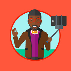 Image showing Man making selfie vector illustration.