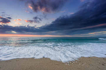 Image showing sunest waves  Kathisma Lefkada 