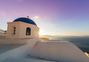 Image showing Church of Oia in Santorini island 