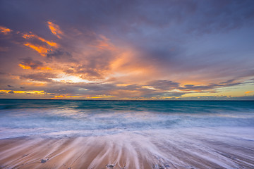 Image showing Sunset at the beach