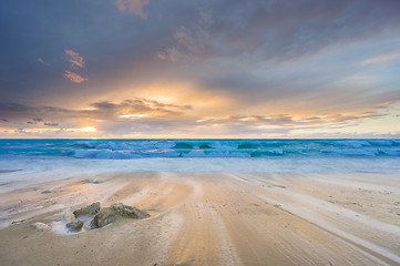 Image showing Sunset at the beach 