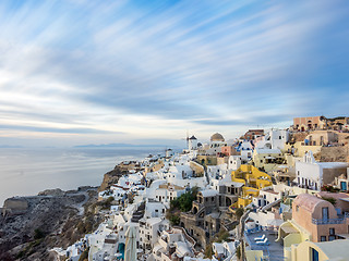 Image showing Oia village at sunset, Santorini island