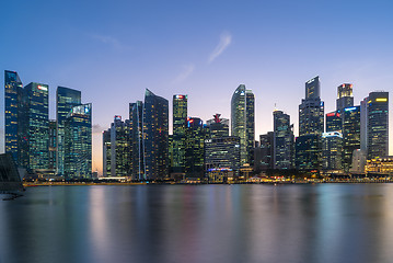 Image showing  Singapore financial district skyline