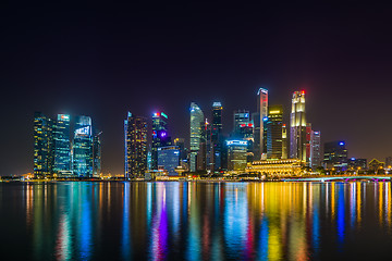 Image showing  Singapore financial district skyline