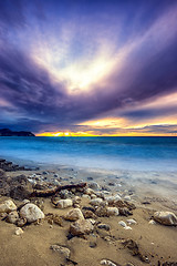 Image showing Sunset at the beach