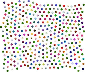 Image showing 365 different colorful smileys on white