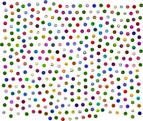 Image showing 365 different colorful smileys on white