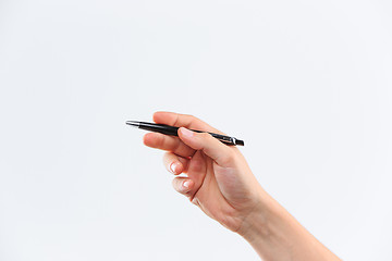 Image showing Man hand with pen isolated on white background