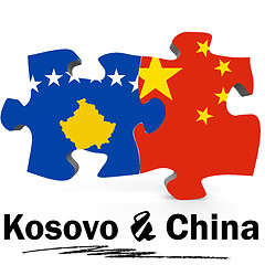 Image showing China and Kosovo flags in puzzle 