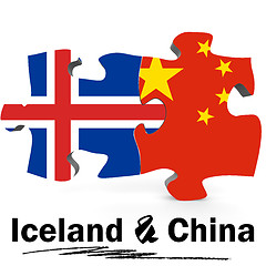 Image showing China and Iceland flags in puzzle 