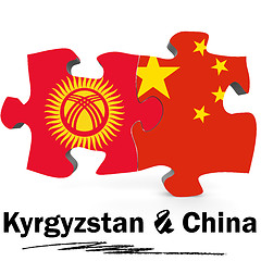 Image showing China and Kyrgyzstan flags in puzzle 