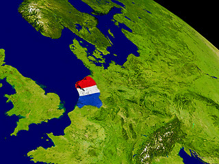 Image showing Netherlands with flag on Earth