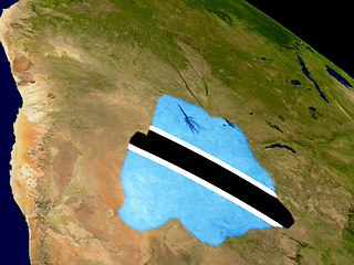 Image showing Botswana with flag on Earth