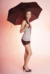 Image showing woman with umbrella