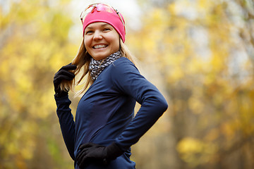 Image showing Happy woman in sports wear