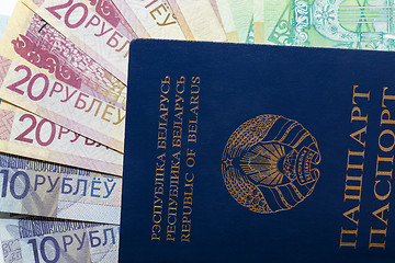 Image showing Belarusian passport and money