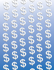 Image showing Dollar on Blue Pattern