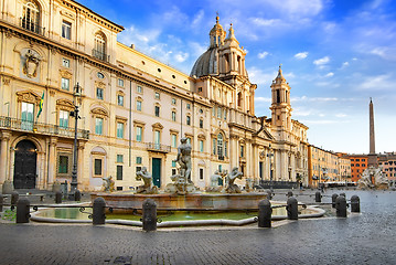 Image showing Pamphili palace and fountain