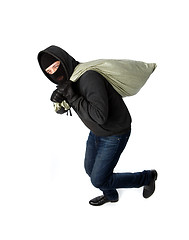 Image showing Thief running away with bag