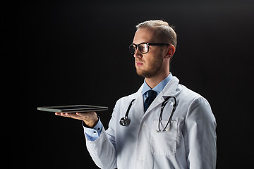 Image showing doctor with tablet pc and stethoscope