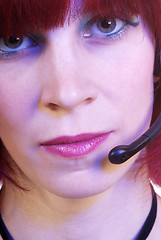 Image showing woman with headset