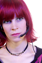 Image showing woman with headset