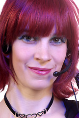 Image showing woman with headset