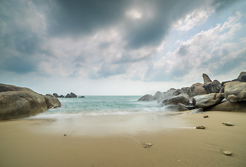 Image showing The grand father and mother rock landmark of Koh samui