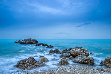 Image showing Agios Nikitas Lefkas island at dusk