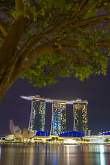 Image showing  Marina Bay Sands at night