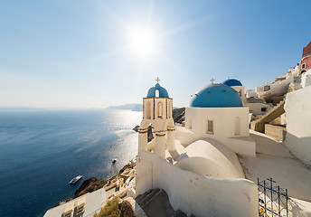 Image showing Church of Oia in Santorini island 