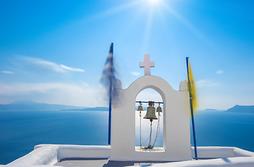 Image showing Church of Oia in Santorini island 