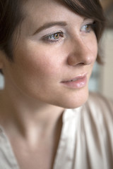 Image showing Indoor portrait of natural woman